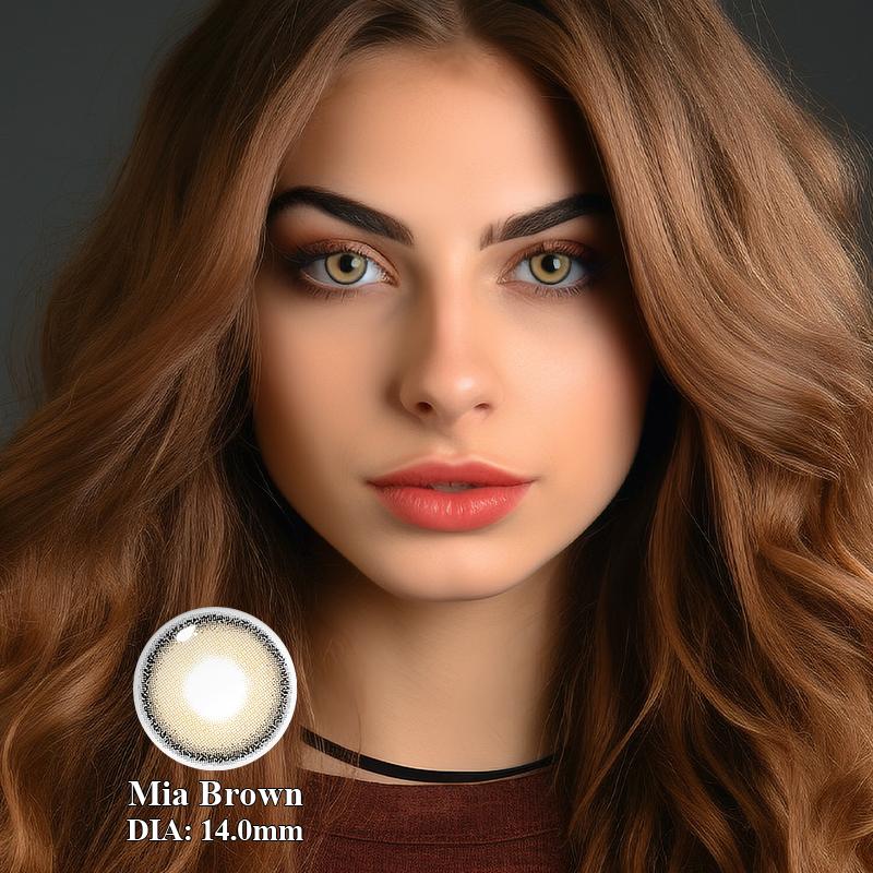 14.0mm Mia Tri-Tone Natural Eye Lenses | Rimless Blended Dolly Contacts for Everyday Elegance