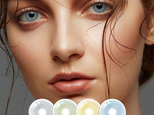 Pixie 2-Tone 14.5mm Colored Contact Lenses | Large Diameter Transparent Rim Mixed Race Cosmetic Contacts