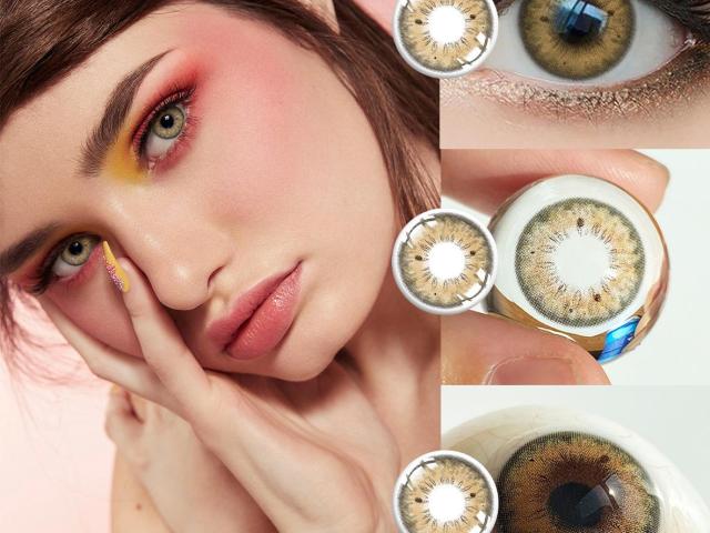 Natural Simulated Iris Stunna Girl Prescription Lenses | Brown/Green/Blue/Grey 0.00 to -8.00 Diopter Hyper Real Beauty Contacts