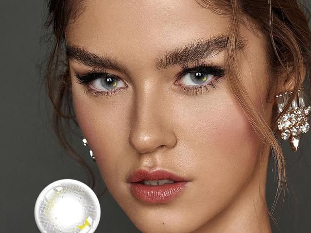 Little Moon Glitter Series 4Tone Blue & 4Tone Grey Plano Contacts | Cute Crescent Moon Star Spark Non-Prescription Cosmetic Contacts