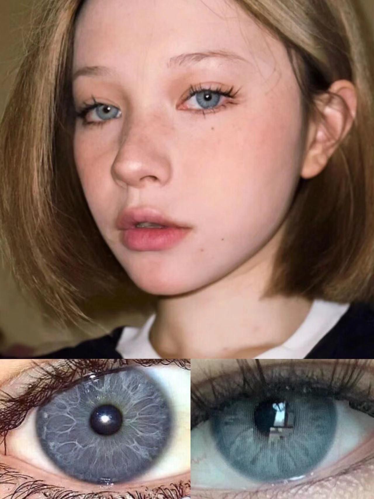EU CE & ISO Certified Blue Poison Series Cosmetic Contact Lenses | Blurred Soft Rim 3-Tone Zero Power Edgy Makeup Lenses