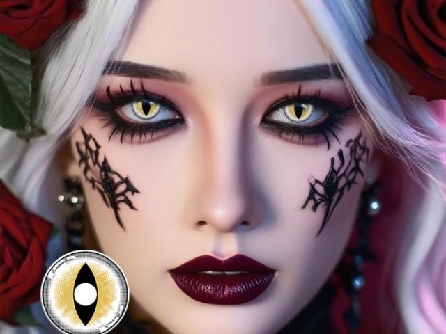 14.5 mm Cosplay 3-Tone Myopia Colored Contact Lenses | ISO 13485 CE Certified Vibrant Outer Rim Anime Eye Lenses for Cosplay & Photography